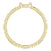14K Yellow Initial U Ring