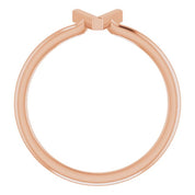14K Rose Initial V Ring