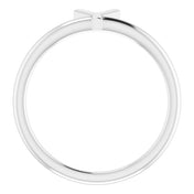 14K White Initial Y Ring