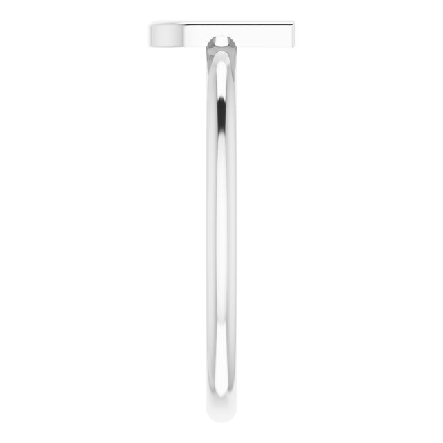 14K White Initial U Ring