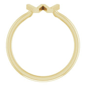 14K Yellow Initial W Ring