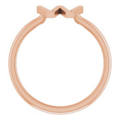 14K Rose Initial W Ring