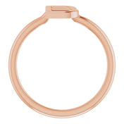 14K Rose Initial B Ring