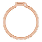 14K Rose Initial B Ring