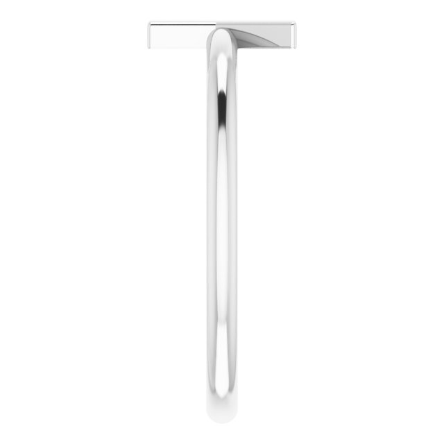 14K White Initial Y Ring