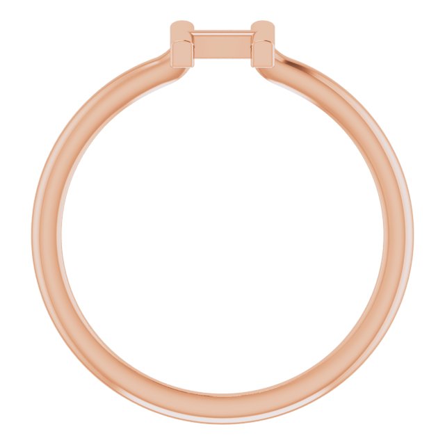 14K Rose Initial H Ring