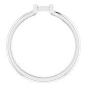 14K White Initial H Ring