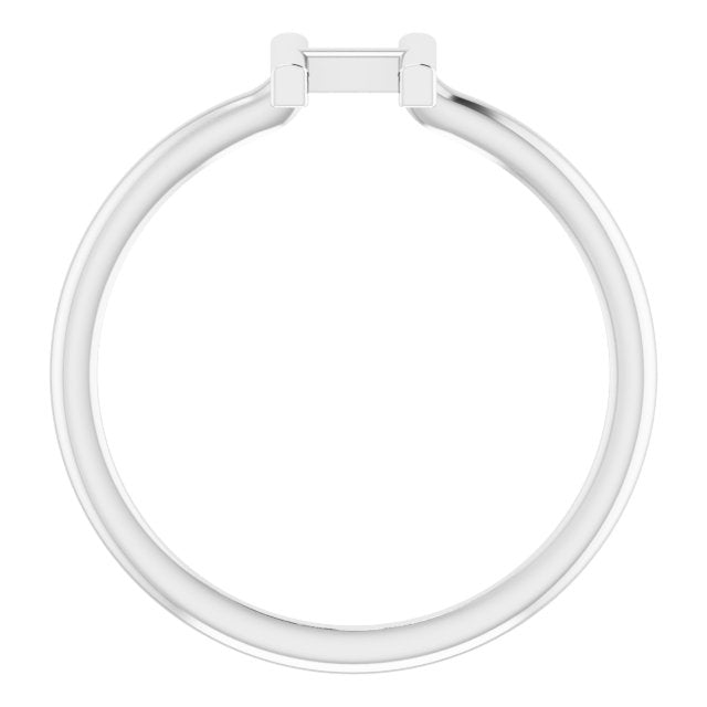 14K White Initial H Ring