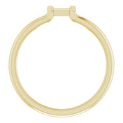 14K Yellow Initial H Ring