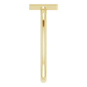 14K Yellow Initial V Ring