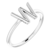 Platinum Initial W Ring