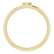 14K Yellow Initial I Ring