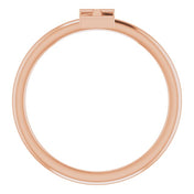 14K Rose Initial I Ring