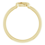 14K Yellow Initial Q Ring