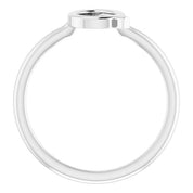 14K White Initial Q Ring