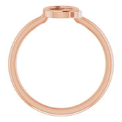 14K Rose Initial Q Ring