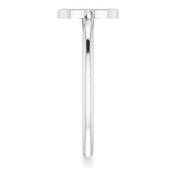 14K White Initial B Ring