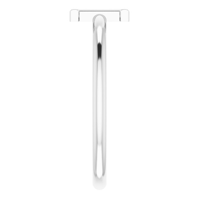 14K White Initial I Ring