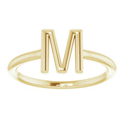 14K Yellow Initial M Ring