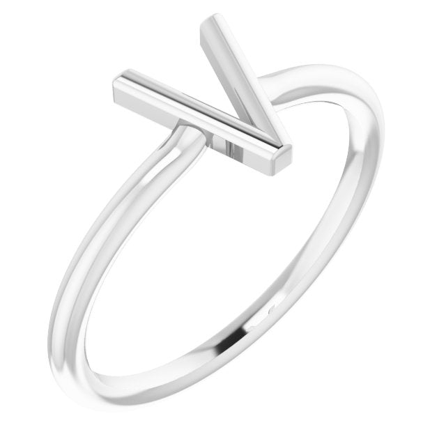 Platinum Initial V Ring