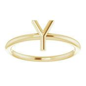 14K Yellow Initial Y Ring