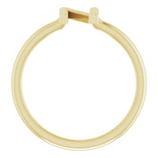14K Yellow Initial N Ring