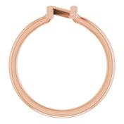 14K Rose Initial N Ring