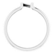 14K White Initial N Ring