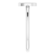 14K White Initial Q Ring