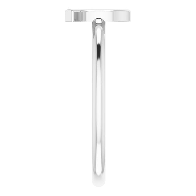 14K White Initial Q Ring