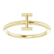 14K Yellow Initial I Ring