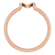 14K Rose Initial M Ring
