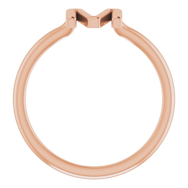 14K Rose Initial M Ring
