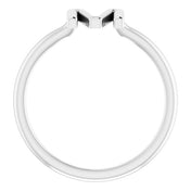 14K White Initial M Ring