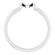 14K White Initial M Ring