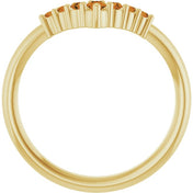 14K Yellow Natural Citrine Graduated V Ring