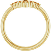 14K Yellow Natural Citrine Graduated V Ring