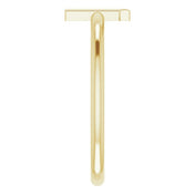 14K Yellow Initial T Ring