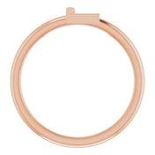 14K Rose Initial L Ring