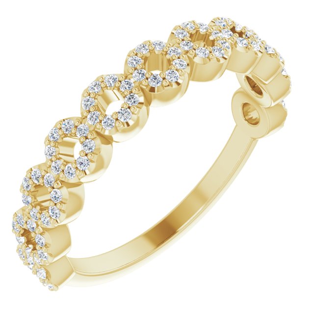 14K Yellow Gold 1/4 CTW Natural Diamond Circle Ring - Stylish Elegance by BrandName