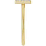 14K Yellow .07 CTW Natural Diamond Initial M Ring
