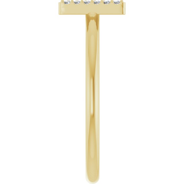 14K Yellow .07 CTW Natural Diamond Initial M Ring