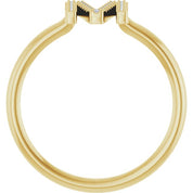 14K Yellow .07 CTW Natural Diamond Initial M Ring