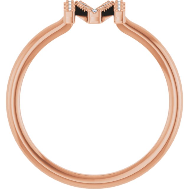 14K Rose .07 CTW Natural Diamond Initial M Ring