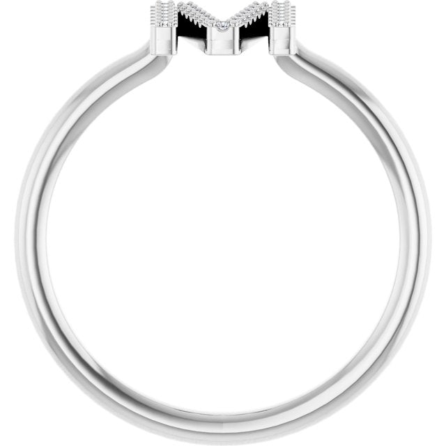 Platinum .07 CTW Natural Diamond Initial M Ring