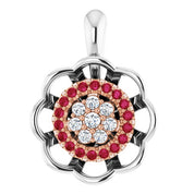14K White/Rose Natural Ruby & 1/6 CTW Natural Diamond Pendant