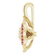14K Yellow Natural Ruby & 1/6 CTW Natural Diamond Pendant