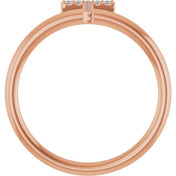 14K Rose .04 CTW Natural Diamond Initial T Ring