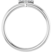 14K White .04 CTW Natural Diamond Initial T Ring