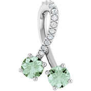 14K White Lab-Grown Alexandrite & .05 CTW Natural Diamond Pendant